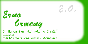 erno ormeny business card